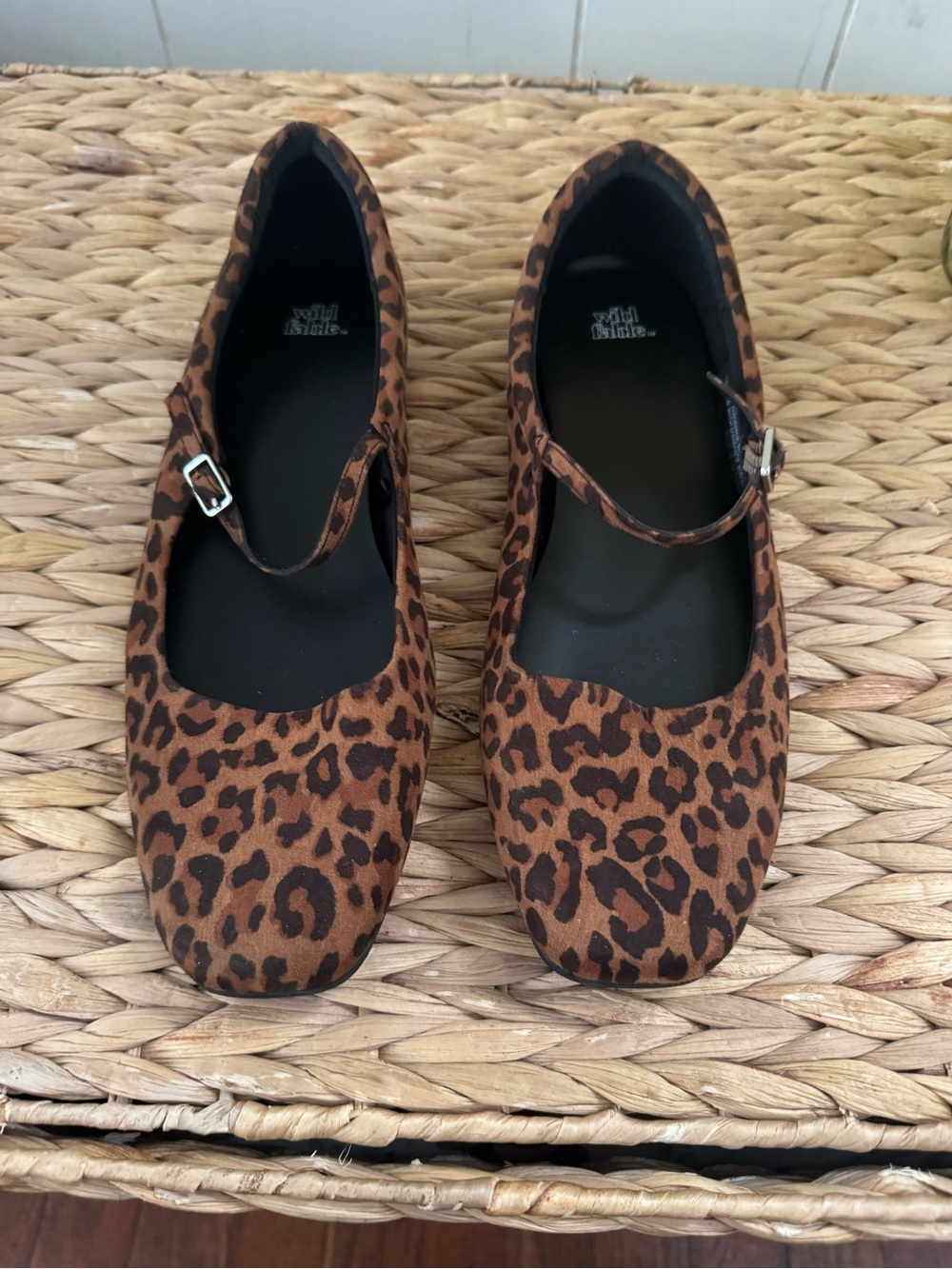 Leopard Print Mary Jane Flats - Brown Animal Print